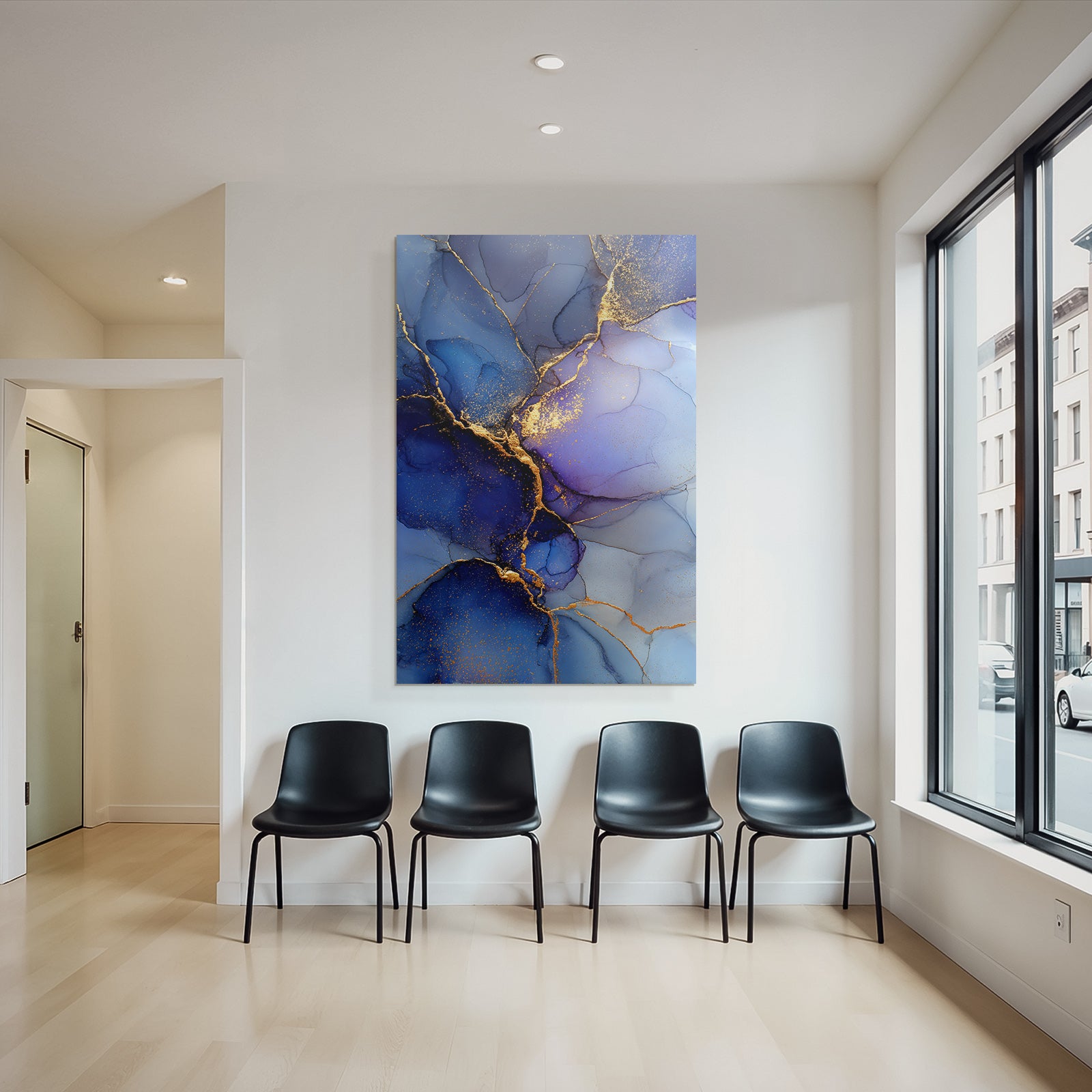 Design Mit Fluiden Farben Und Goldenen Adern