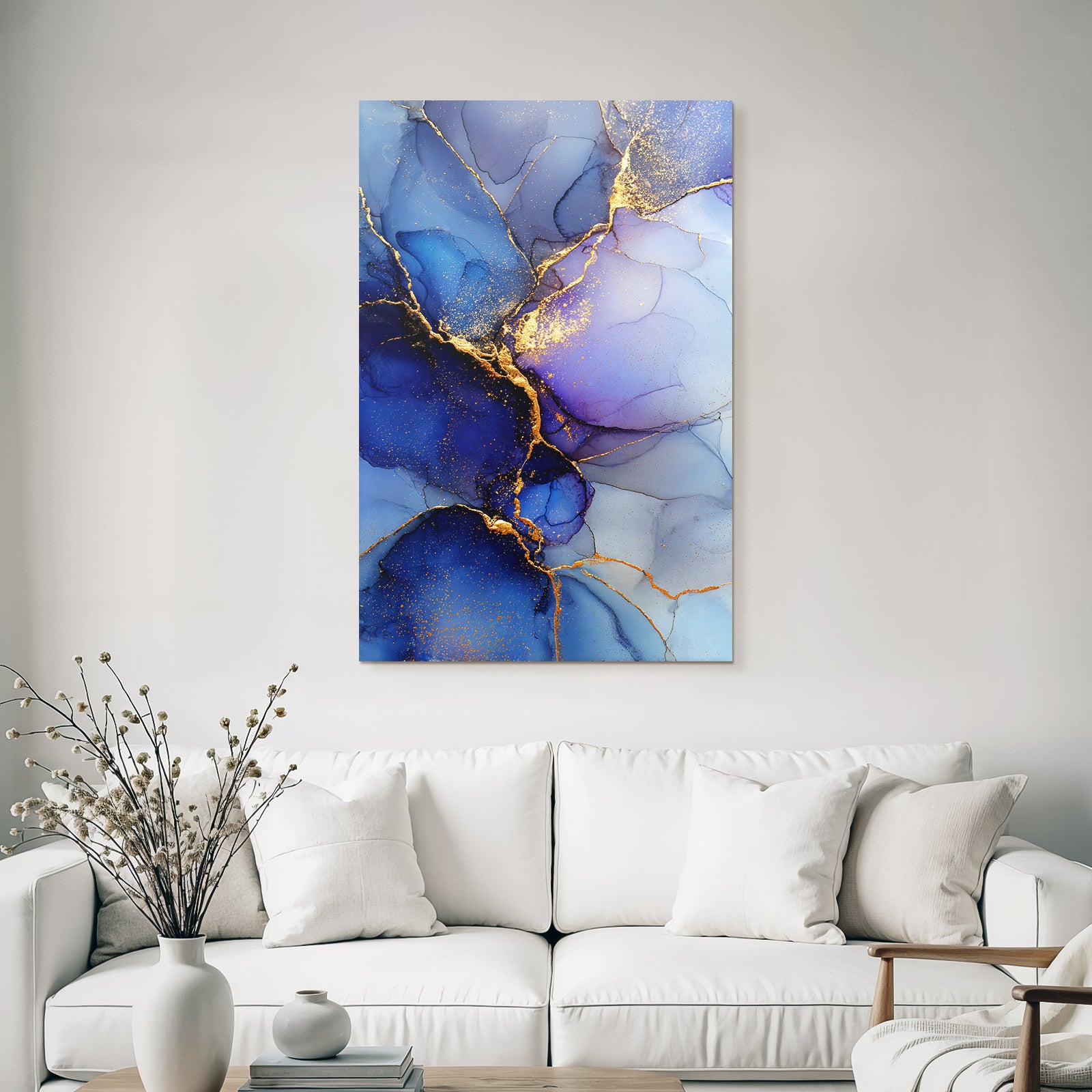 Design Mit Fluiden Farben Und Goldenen Adern
