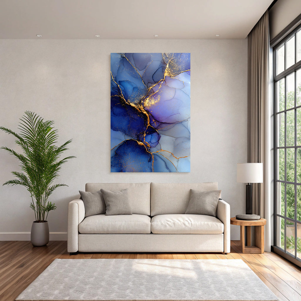 Design Mit Fluiden Farben Und Goldenen Adern