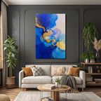 Flüssige Blaü Goldene Kunst