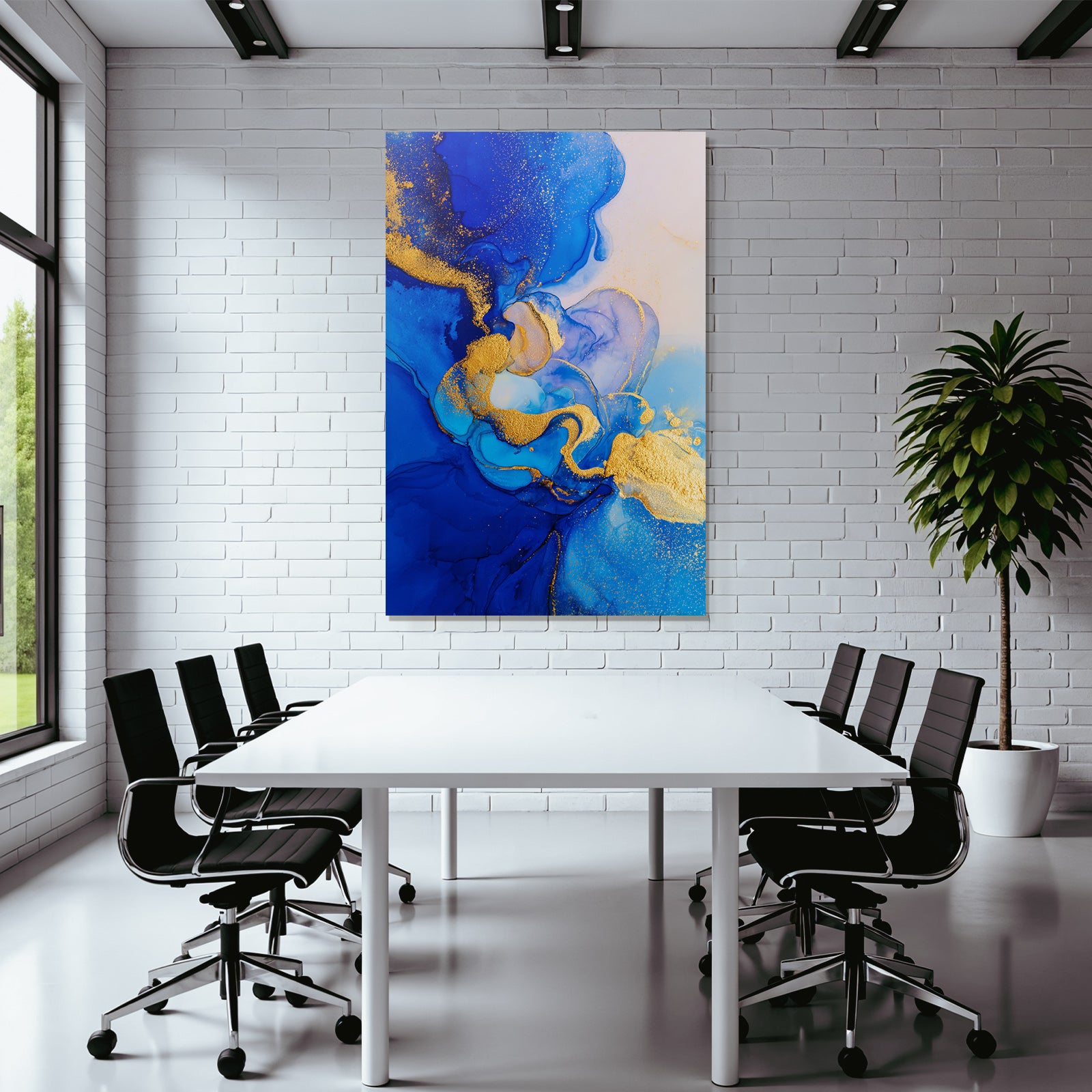 Flüssige Blaü Goldene Kunst