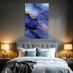 Flüssigkunst Blau Lila Goldakzente