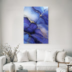 Flüssigkunst Blau Lila Goldakzente
