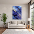 Flüssigkunst Blau Lila Goldakzente