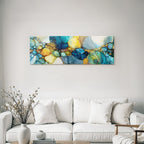 Farbenspiel Alcoholink Kunst Fluid Formen Mit Goldakzenten