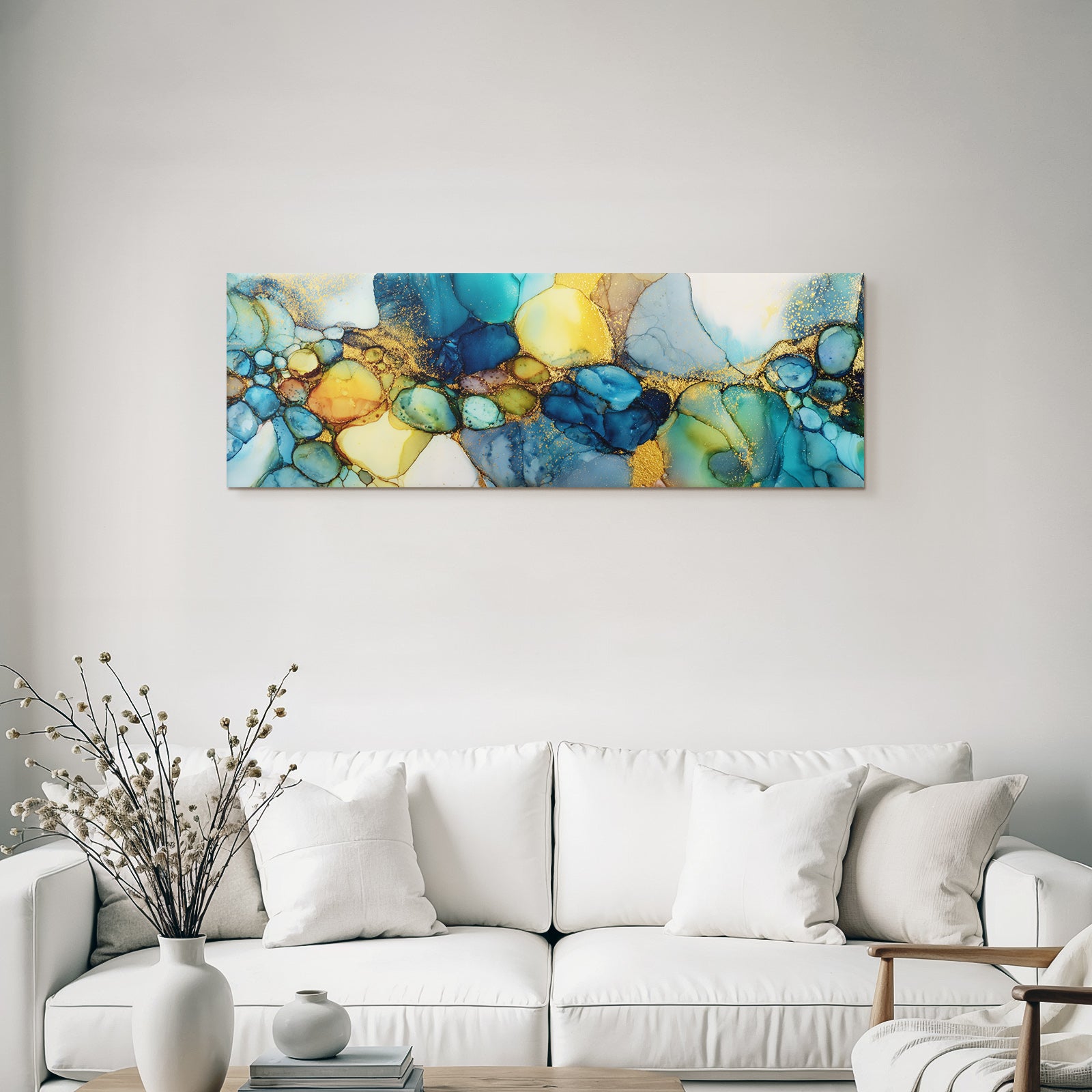 Farbenspiel Alcoholink Kunst Fluid Formen Mit Goldakzenten