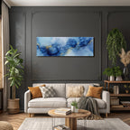 Alkoholtinte Kunst Mit Blautonen Und Goldakzenten