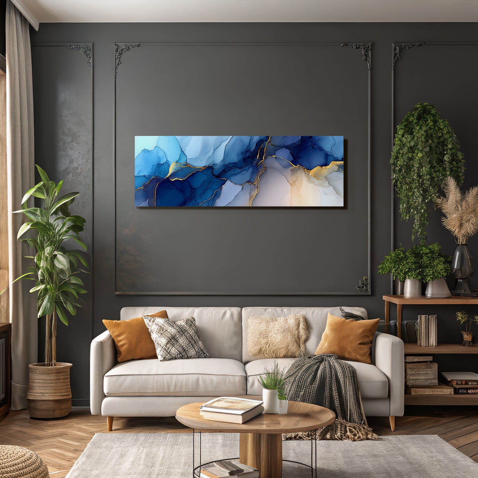 Design Mit Blautonen Und Goldakzenten