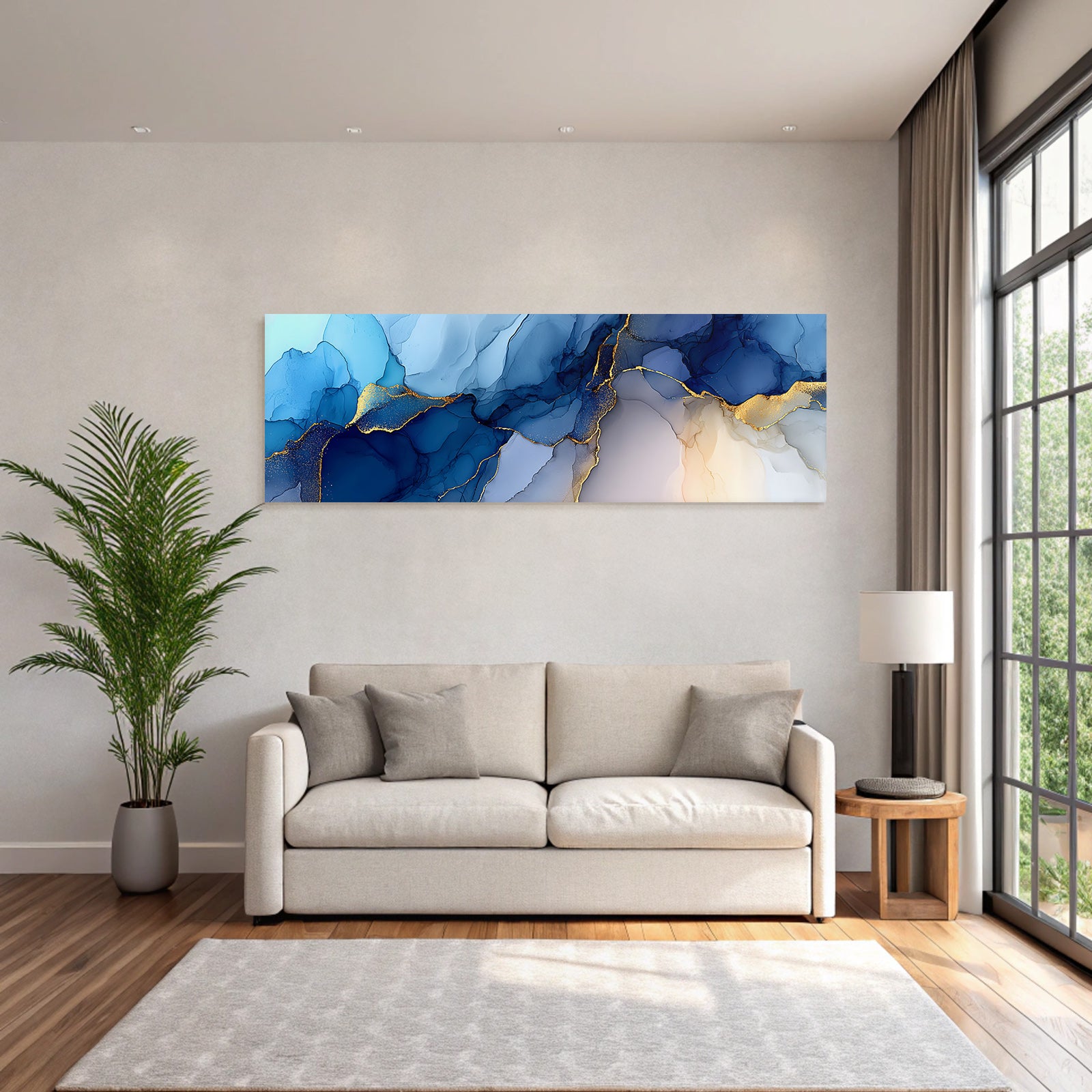 Design Mit Blautonen Und Goldakzenten