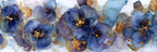 Fliessende Blumenkunst In Blau Lila Mit Goldakzenten | Abstrakt | Stilrichtungen