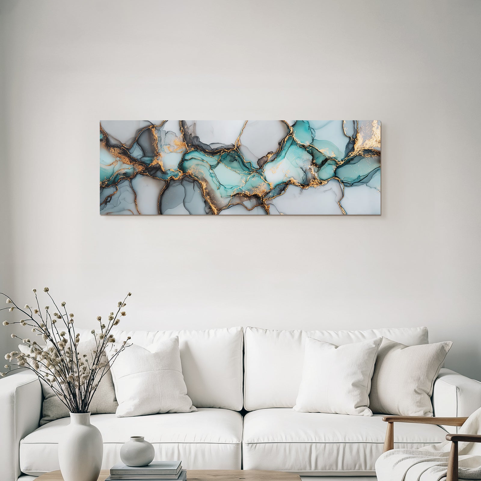 Flüssige Farben Teal Schwarz Weiss Und Gold