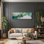 Flüssige Kunst In Turquose Und Grun Mit Goldakzenten