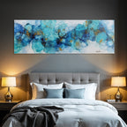 Fluide Art Blau Türkis Goldakzente