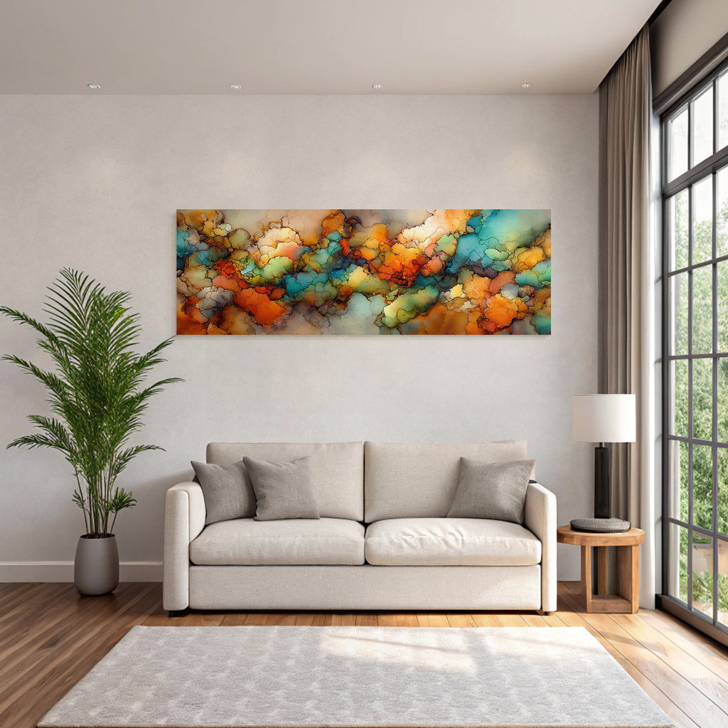 Kunstwerk Mit Leuchtenden Farben Und Flussenden Formen
