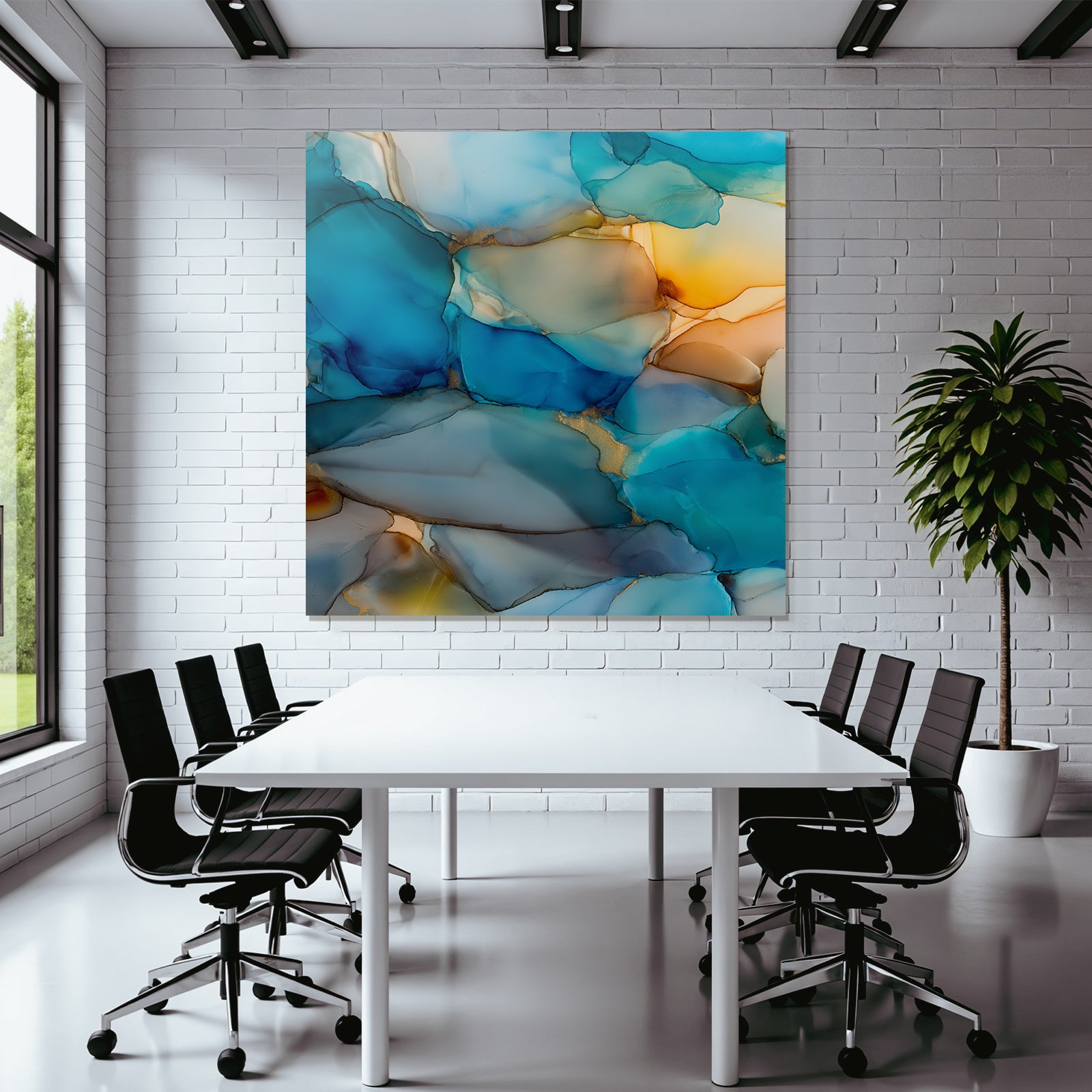 Design In Blau Aqua Gold Und Orange