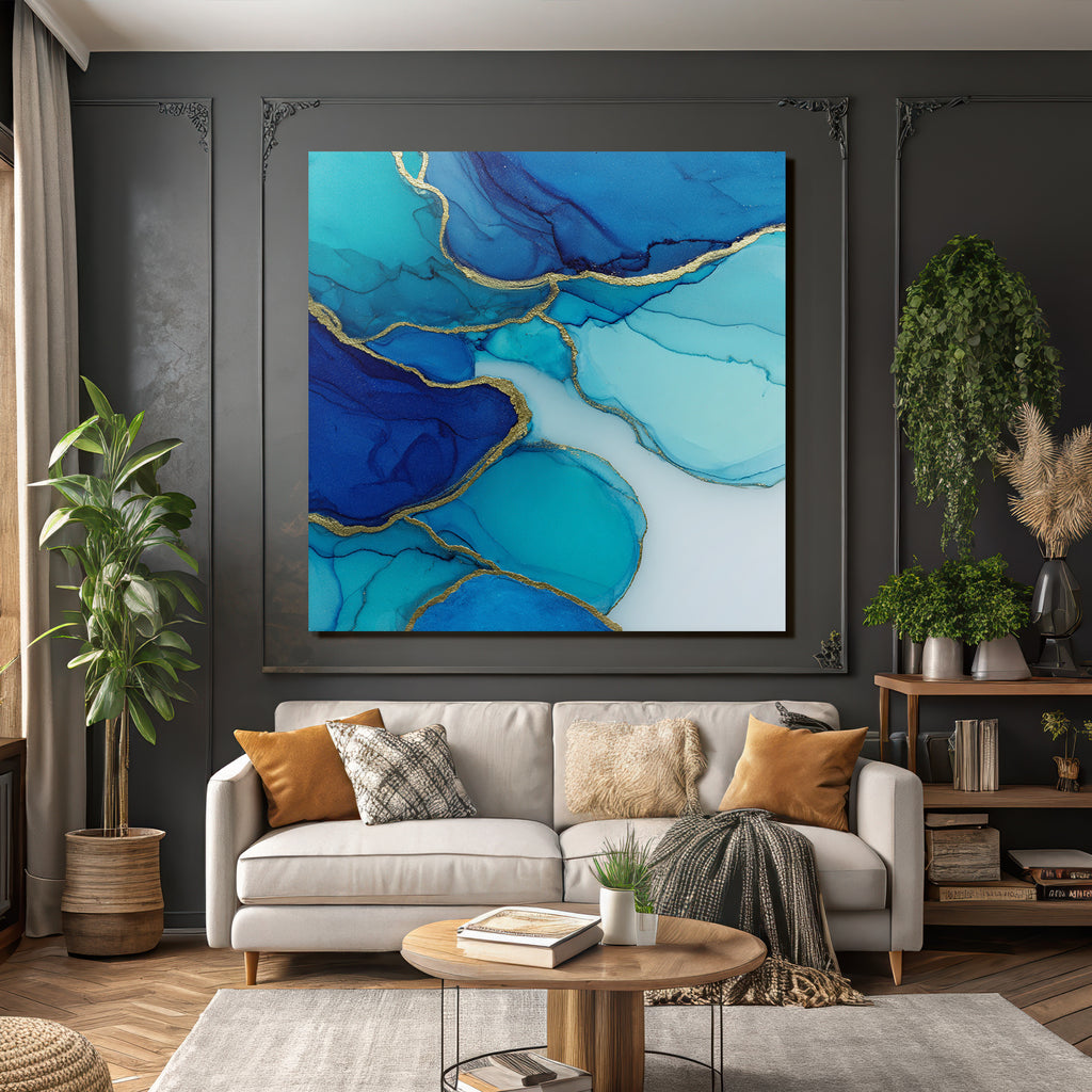 Design Mineralien Wasserfarben Mit Goldakzenten