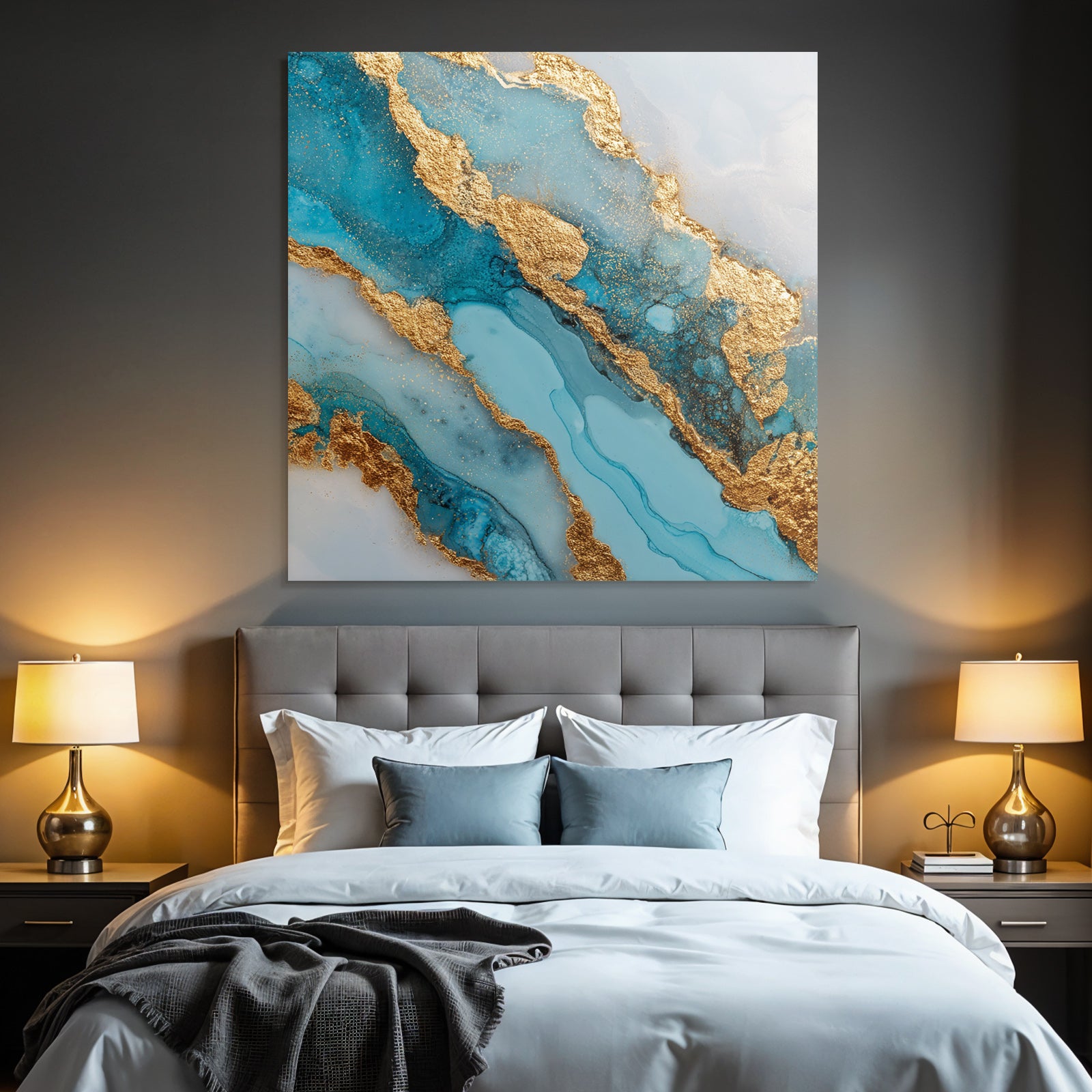 Design Türkis Blau Gold Glitzer
