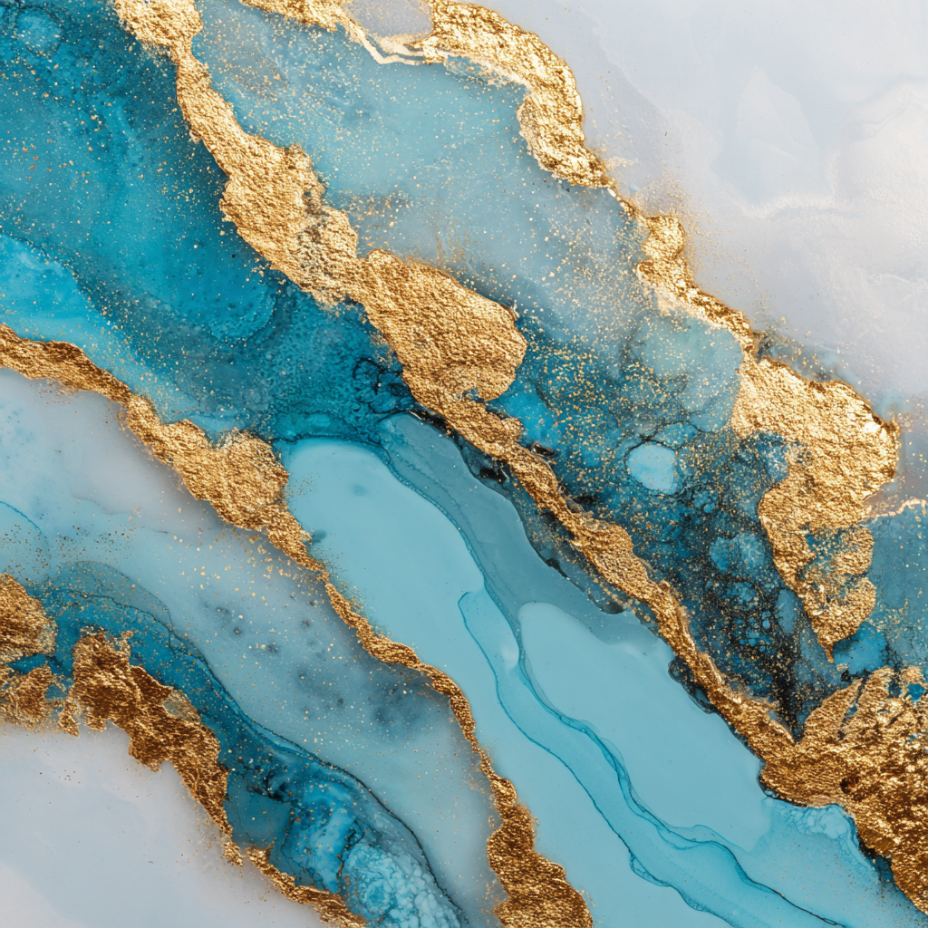 Design Türkis Blau Gold Glitzer | Abstrakt | Stilrichtungen