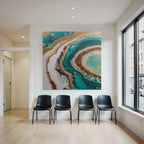 Flüssigkunst Design Mit Rotierenden Mustern Vibranten Farben Türkis Gold Und Braun