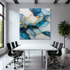 Kunst Blau Türkis Mit Goldakzenten