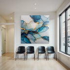 Kunst Blau Türkis Mit Goldakzenten