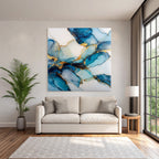 Kunst Blau Türkis Mit Goldakzenten