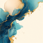 Kunst Mit Blautonen Und Goldakzenten | Abstrakt | Stilrichtungen