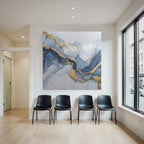 Moderne Kunst Blau Grau Gold