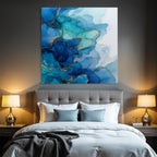 Wasserfarben Design Mit Blau Turquoise Und Gold