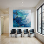 Wasserfarben Design Mit Blau Turquoise Und Gold