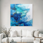 Wasserfarben Design Mit Blau Turquoise Und Gold