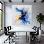 Wasserfarben Malerei Blau Und Gold Netzwerkenergie