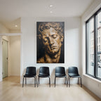 Mannsportrait Im Klassischen Romantischen Stil In Braun Und Gold