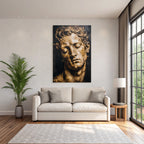 Mannsportrait Im Klassischen Romantischen Stil In Braun Und Gold