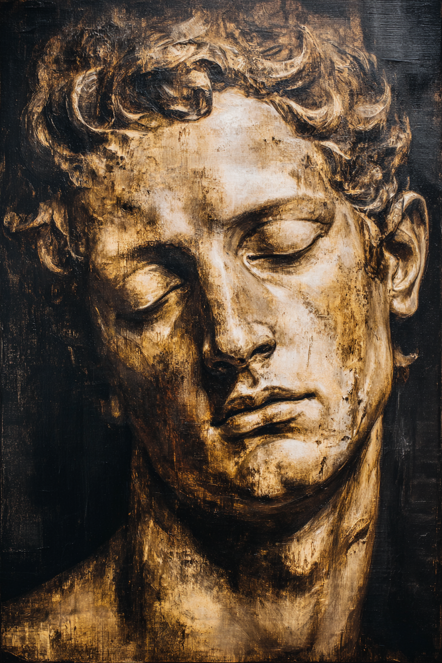 Mannsportrait Im Klassischen Romantischen Stil In Braun Und Gold | Alte und Neue Meister | Stilrichtungen