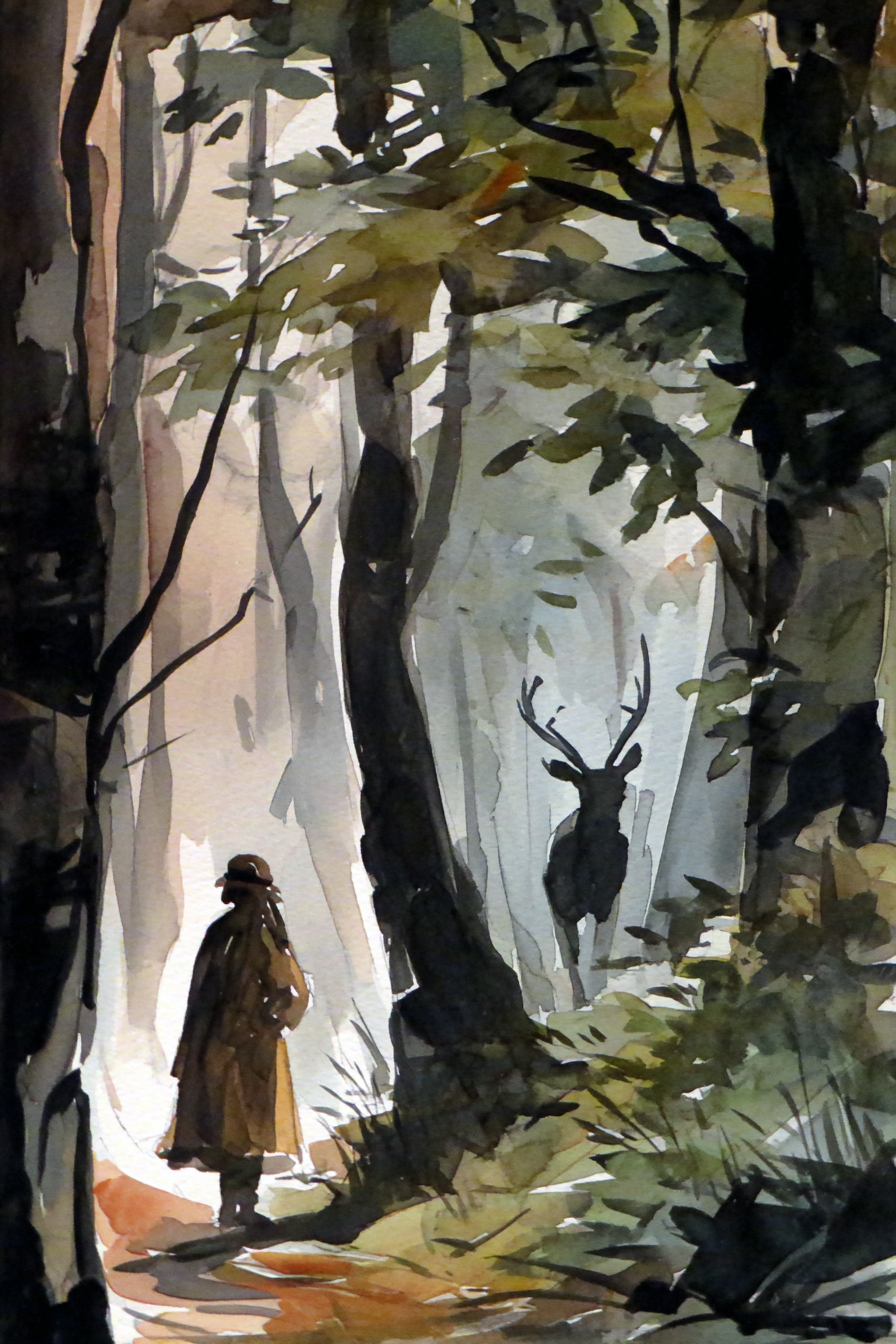 Waldszene Mit Figur Und Hirsch | Alte und Neue Meister | Stilrichtungen