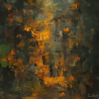 Abstrakte Waldlandschaft Erdfarben Orange Grun Braun | Alte und Neue Meister | Stilrichtungen