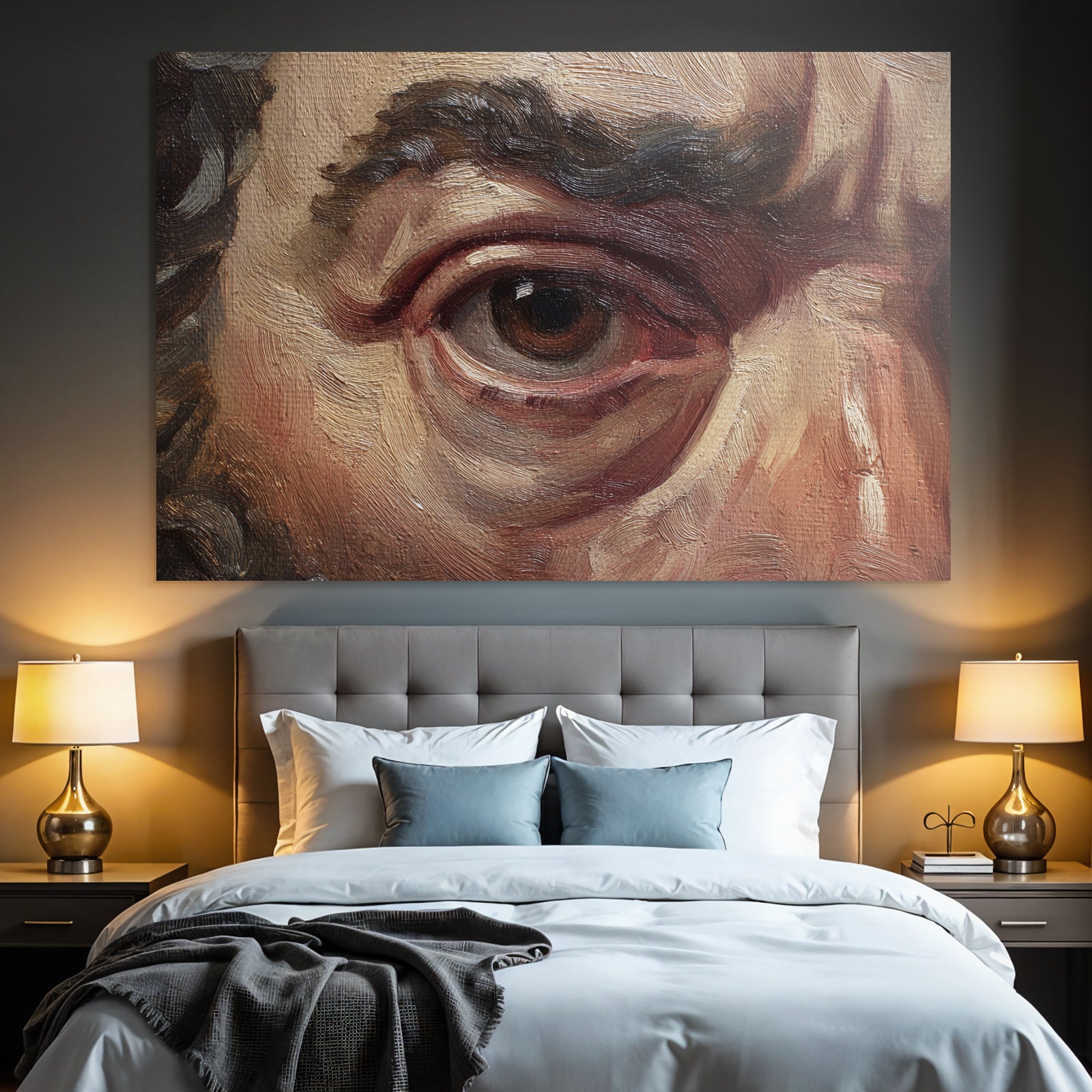 Detail Eines Klassischen Gemäldes Auge Und Gesicht