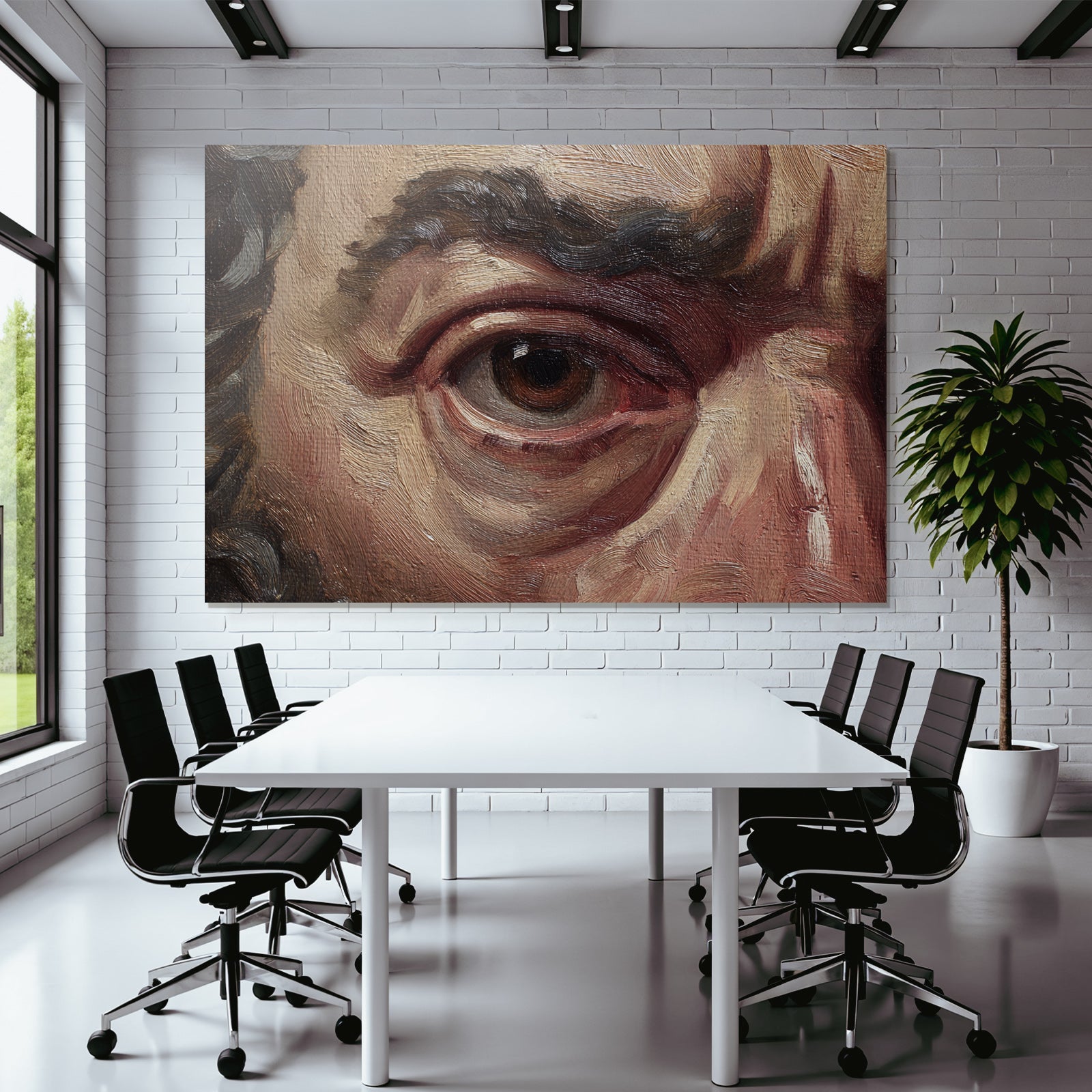 Detail Eines Klassischen Gemäldes Auge Und Gesicht
