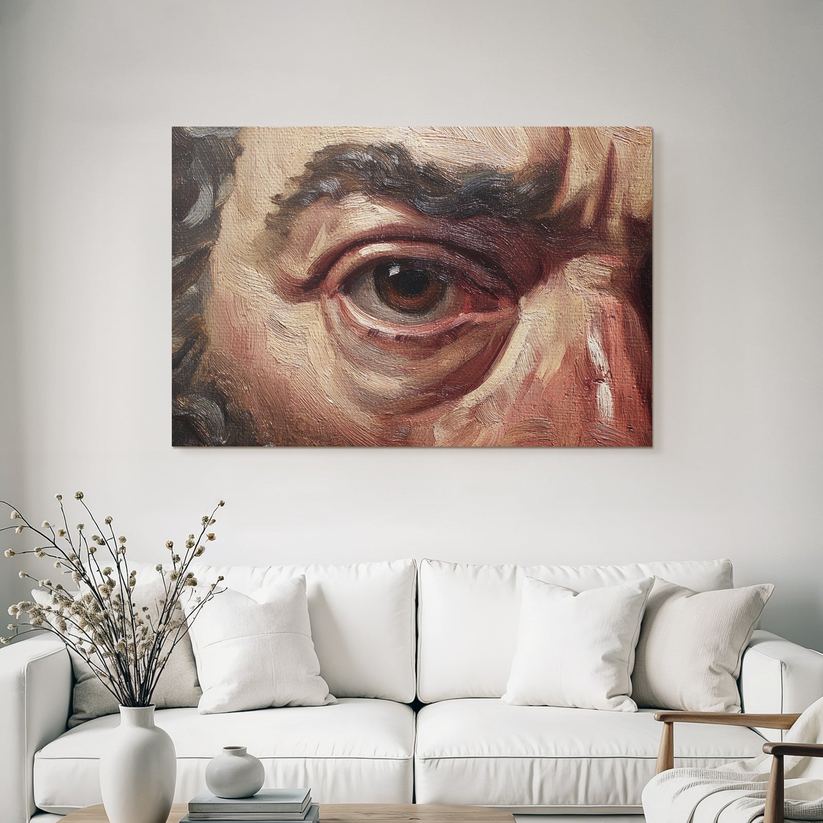 Detail Eines Klassischen Gemäldes Auge Und Gesicht