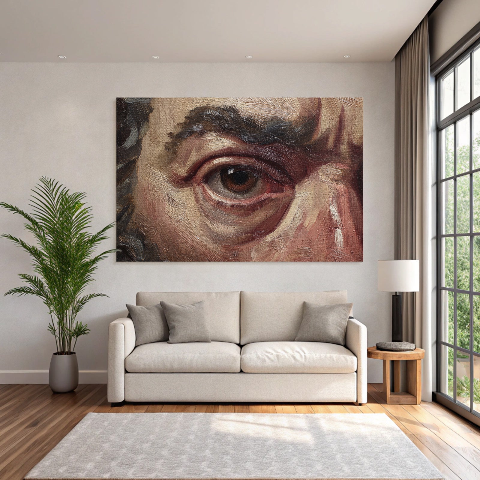 Detail Eines Klassischen Gemäldes Auge Und Gesicht