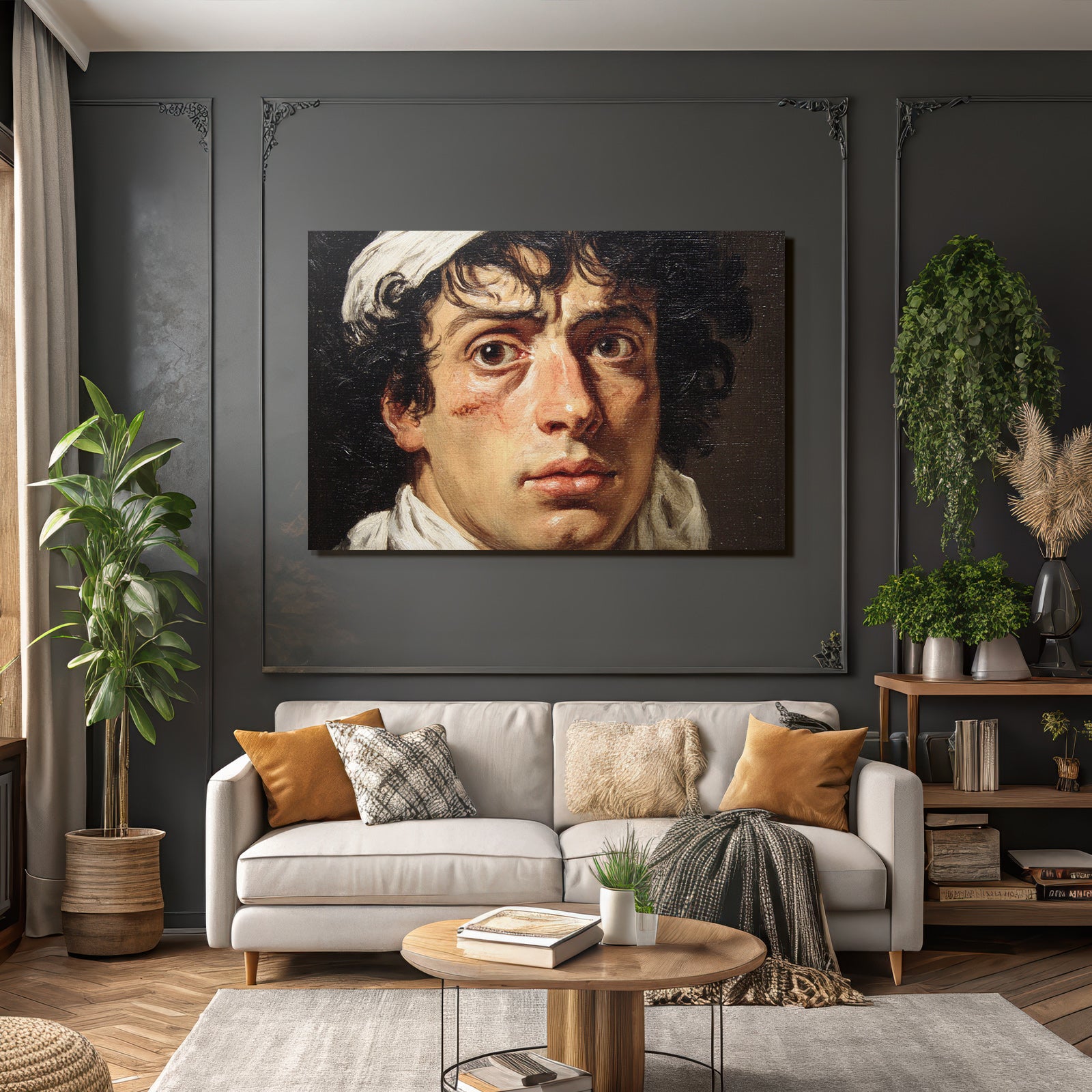 Junger Mann Mit Locken Im Weissen Gewand