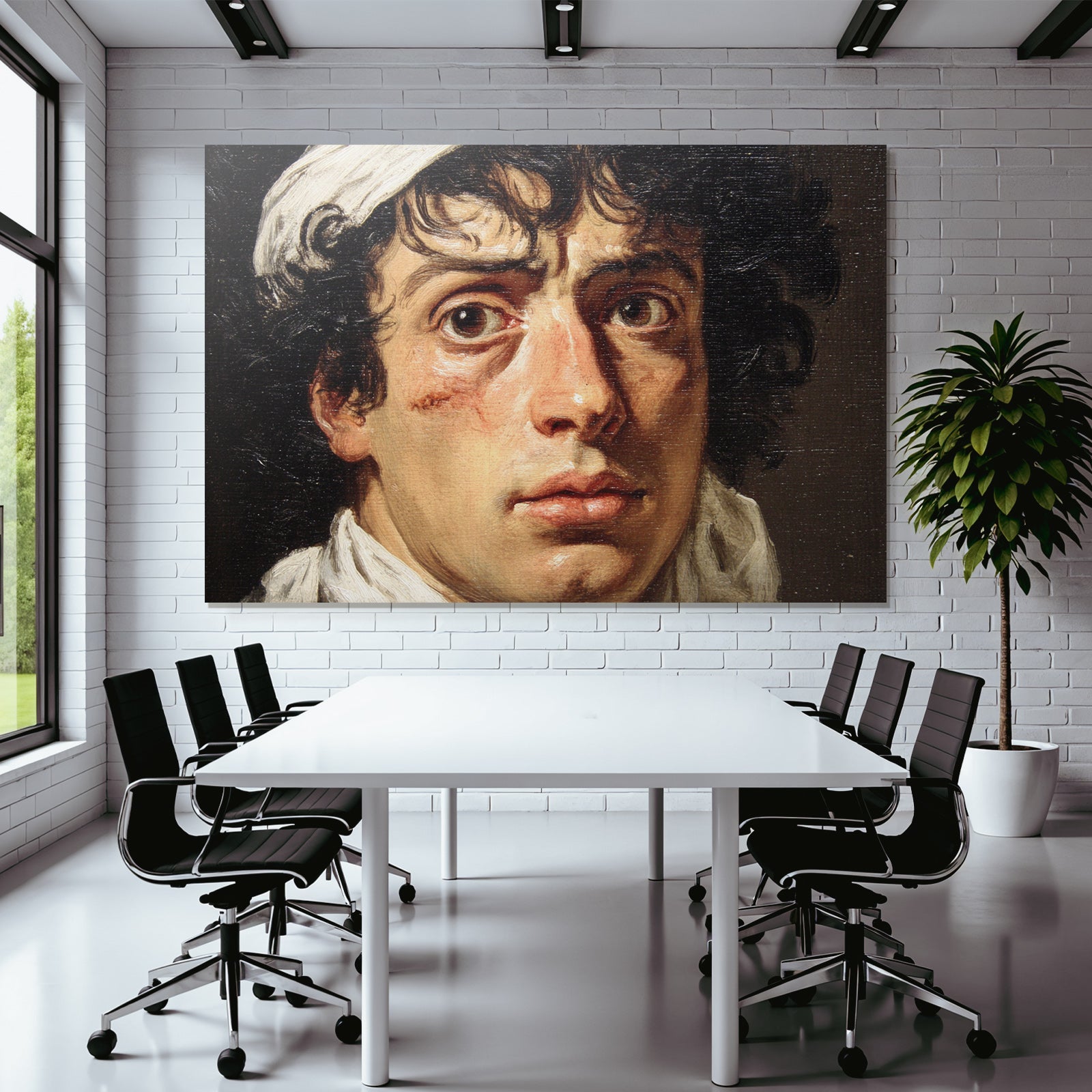 Junger Mann Mit Locken Im Weissen Gewand