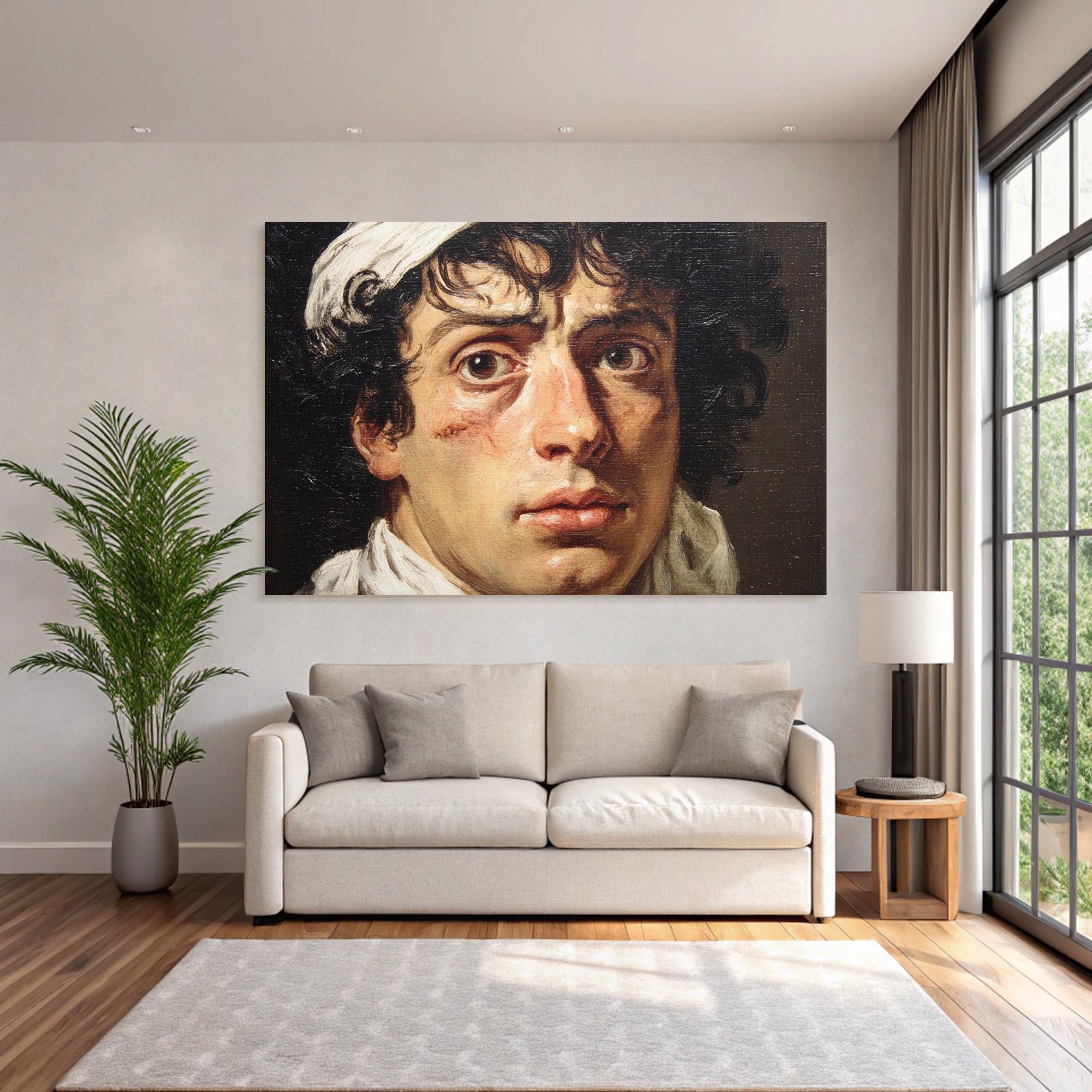 Junger Mann Mit Locken Im Weissen Gewand