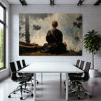 Person Am Ufer In Stille Der Natur
