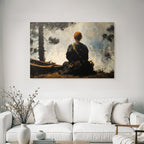 Person Am Ufer In Stille Der Natur