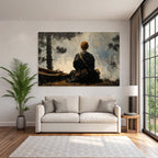 Person Am Ufer In Stille Der Natur