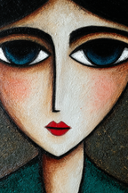 ArtDeco Abstrakte Fraünfigur Mit Grossen Augen Und Expressivem Gesicht | Art Deco | Stilrichtungen
