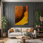 ArtDeco Abstraktes Gemälde Mit Impasto Warmen Farben Und Kreisformen