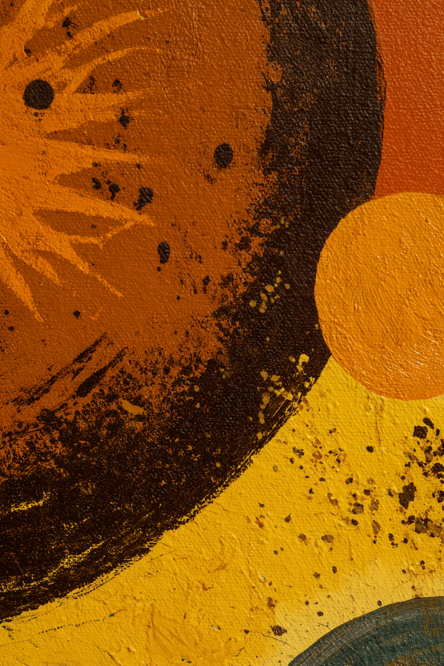 ArtDeco Abstraktes Gemälde Mit Impasto Warmen Farben Und Kreisformen | Art Deco | Stilrichtungen